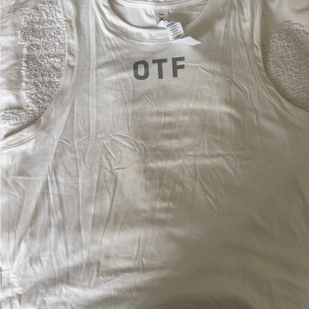 RHONE White Tank Top with OTF Print